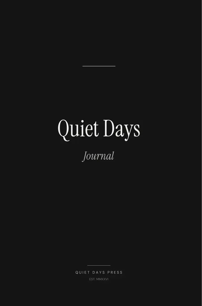 Black Quiet Days Journal cover.