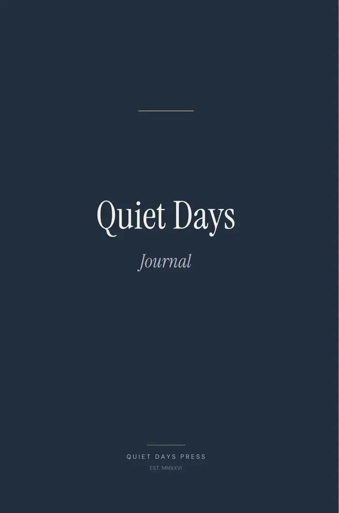 Navy Quiet Days Journal cover.